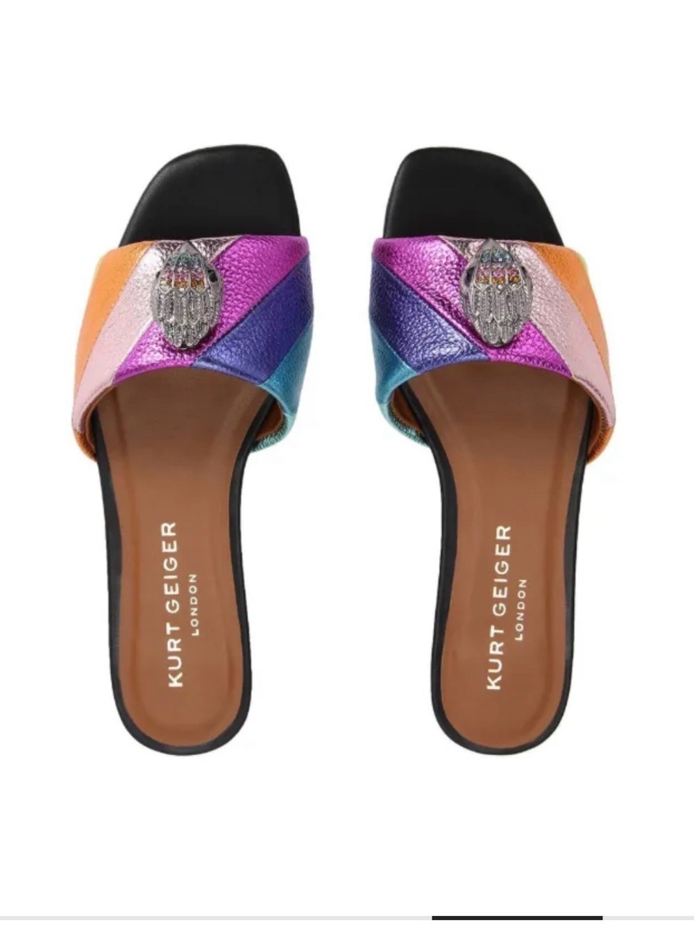 Kurt Geiger Multicolor Metallic Slide Sandals